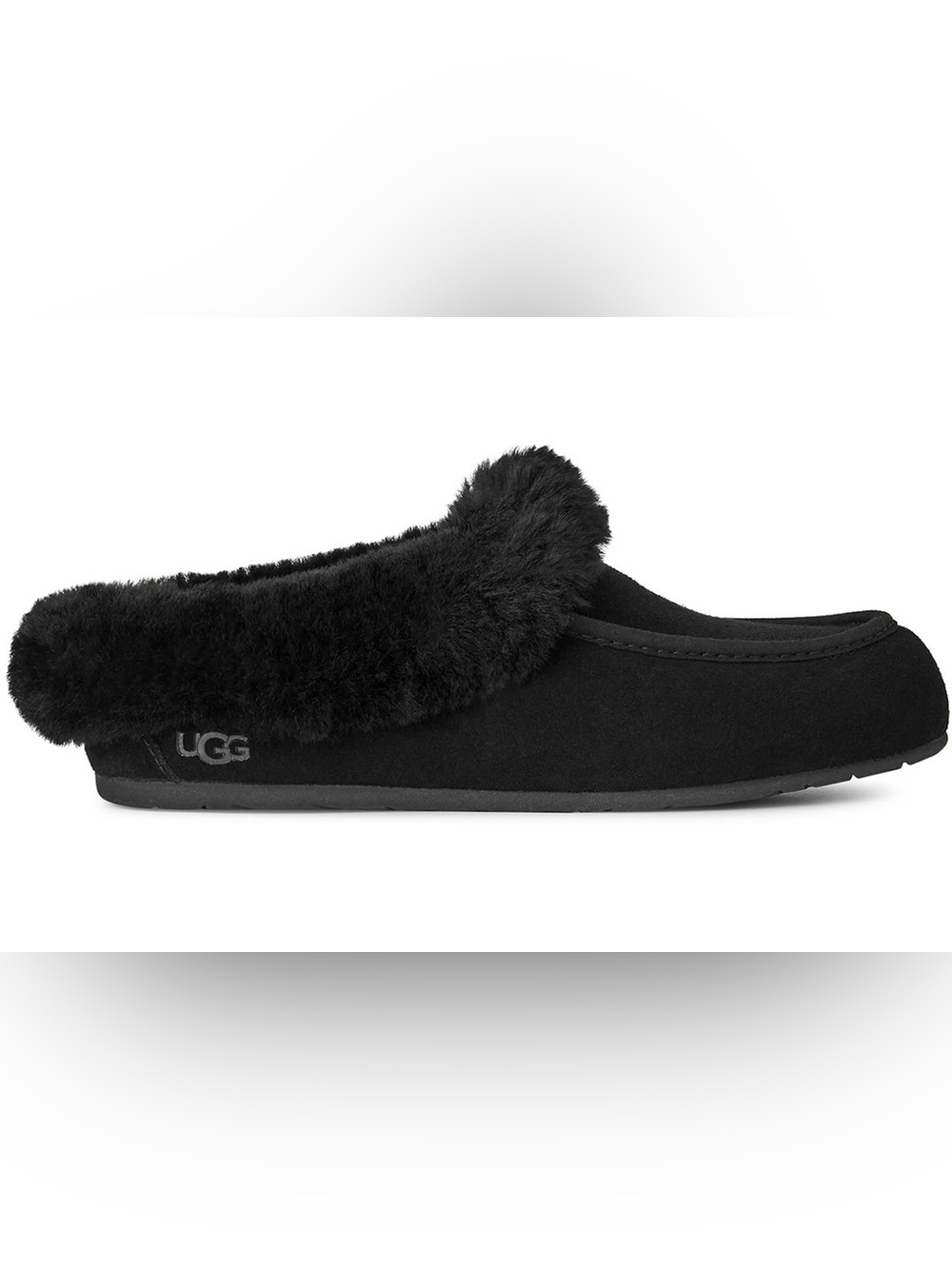 UGG Ansley Genuine Shearling Trim Suede Mule